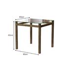 Conjunto De Mesa Cairo Em Aço 80x80cm Vidro Incolor E 4 Cadei