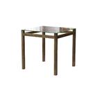 Conjunto De Mesa Cairo Em Aço 80x80cm Vidro Incolor E 4 Cadei