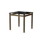 Conjunto De Mesa Cairo Em Aço 80x80cm Vidro Preto E 4 Cadeira