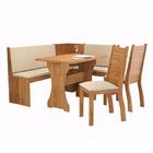 Conjunto De Mesa Canto Alemão Fit Com 2 Cadeiras Napoli Bege