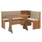 Conjunto De Mesa Canto Alemão Fit Roma Bege Suede Viero