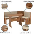 Conjunto De Mesa Canto Alemão Fit Roma Bege Suede Viero