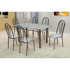 Conjunto De Mesa Carla Com 6 Cadeiras Craqueado Preto Capitonê