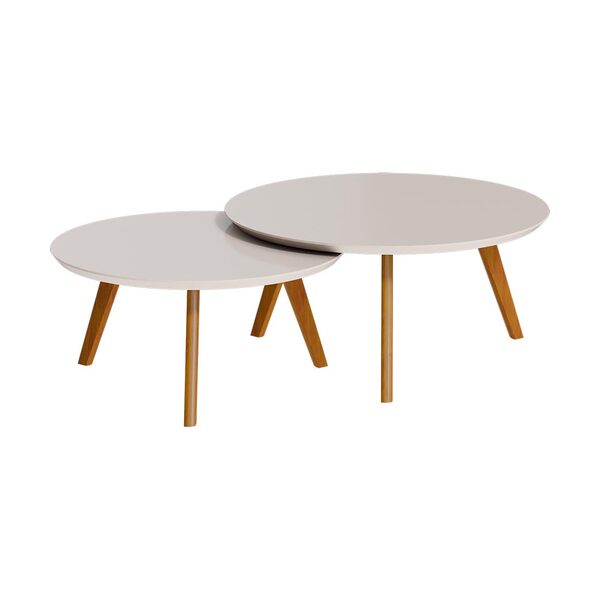 Conjunto De Mesa Classic Centro Redonda - Off White