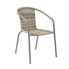 Conjunto de Mesa com 2 Cadeiras Aço e Rattan Elia Naterial