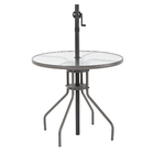 Conjunto de Mesa com 2 Cadeiras Aço e Rattan Elia Naterial