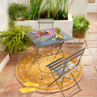 Conjunto de Mesa com 2 Cadeiras Aço Flora Origami Cinza Naterial