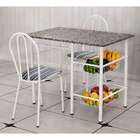 Conjunto De Mesa Com 2 Cadeiras Alice Preto Listrado