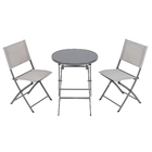 Conjunto de Mesa 60x60cm com 2 cadeiras Emys branca Naterial