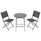 Conjunto de Mesa 60x60cm com 2 cadeiras Emys cinza Naterial