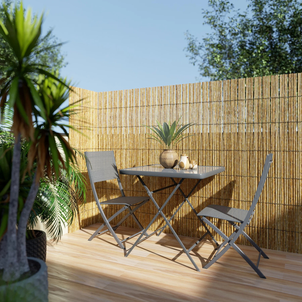 Conjunto de Mesa 70x70cm com 2 Cadeiras Emys Cinza Naterial