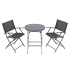 Conjunto de Mesa 60x60cm com 2 cadeiras Emys cinza Naterial