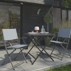 Conjunto de Mesa 60x60cm com 2 Cadeiras Emys Cinza Naterial