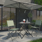 Conjunto de Mesa 70x70cm com 2 Cadeiras Emys Verde Naterial