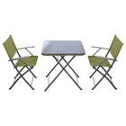 Conjunto de Mesa 70x70cm com 2 Cadeiras Emys Verde Naterial