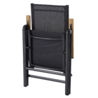 Conjunto de Mesa quadrada 89x89cm com 2 Cadeiras reclináveis alumínio Oris Naterial preta