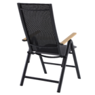 Conjunto de Mesa quadrada 89x89cm com 2 Cadeiras reclináveis alumínio Oris Naterial preta