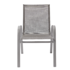 Conjunto de Mesa com 4 Cadeiras Aço e 1 Ombrelone Alma Cinza Naterial