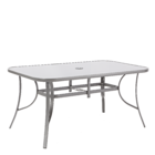 Conjunto de Mesa com 4 Cadeiras Aço e 1 Ombrelone Alma Cinza Naterial