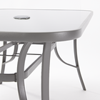 Conjunto de Mesa com 4 Cadeiras Aço e 1 Ombrelone Alma Cinza Naterial