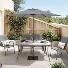 Conjunto de Mesa com 4 Cadeiras Aço e 1 Ombrelone Alma Cinza Naterial