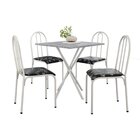 Conjunto De Mesa Com 4 Cadeiras Branco Com Tampo Quadrado Dia