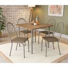 Conjunto De Mesa Com 4 Cadeiras Carmen Marrom E Nickel