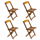 Conjunto De Mesa Com 4 Cadeiras De Madeira Dobravel 70x70 Mel