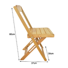 Conjunto De Mesa Com 4 Cadeiras De Madeira Dobravel 70x70 Nat