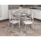 Conjunto De Mesa Com 4 Cadeiras Eduardo Cromado E Branco
