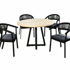 Conjunto De Mesa Com 4 Cadeiras Itália Preto