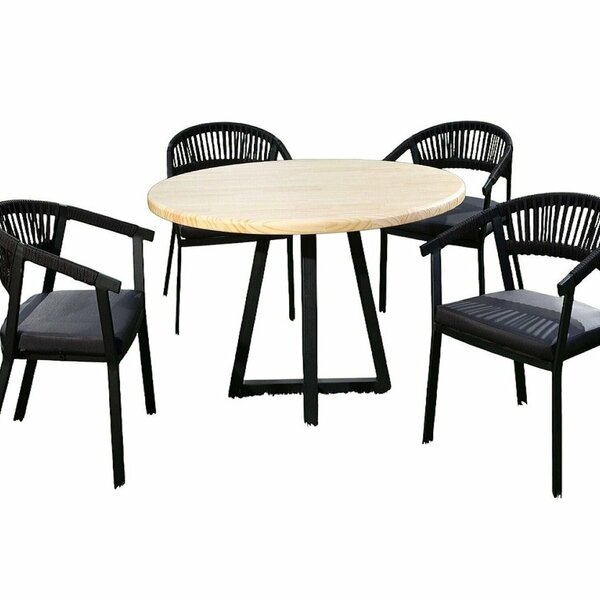 Conjunto De Mesa Com 4 Cadeiras Itália Preto