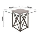 Conjunto De Mesa Com 4 Cadeiras Karina Ciplafe Bronze/linho M