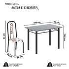 Conjunto De Mesa Com 4 Cadeiras Lívia Arabesco / Preto