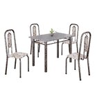 Conjunto De Mesa Com 4 Cadeiras Lívia Arabesco/ Prata