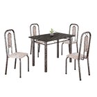 Conjunto De Mesa Com 4 Cadeiras Lívia Bege / Prata