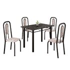 Conjunto De Mesa Com 4 Cadeiras Lívia Bege/preto
