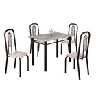 Conjunto De Mesa Com 4 Cadeiras Lívia Bege/preto