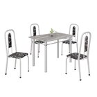 Conjunto De Mesa Com 4 Cadeiras Lívia Preto/ Branco