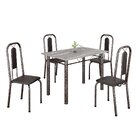 Conjunto De Mesa Com 4 Cadeiras Lívia Preto/prata