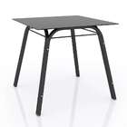 Conjunto De Mesa Com 4 Cadeiras Lotus Preto Fosco Com Platina