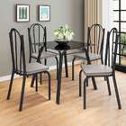 Conjunto De Mesa Com 4 Cadeiras Lotus Preto Fosco Com Platina
