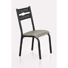 Conjunto De Mesa Com 4 Cadeiras Luna  Craqueado Preto/junco M