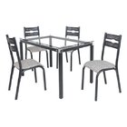 Conjunto De Mesa Com 4 Cadeiras Luna Clássica Ciplafe Preto/j