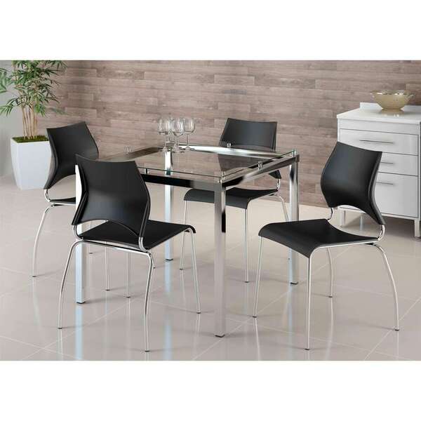 Conjunto De Mesa Com 4 Cadeiras Monalisa Preto