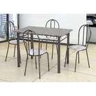 Conjunto De Mesa Com 4 Cadeiras Monique Craquado Preto E Linho