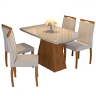Conjunto De Mesa Com 4 Cadeiras Para Sala De Jantar 130x90-ci
