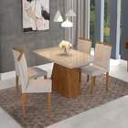 Conjunto De Mesa Com 4 Cadeiras Para Sala De Jantar 130x90-ci