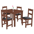 Conjunto de Mesa Com 4 Cadeiras Praiana - Amêndoa