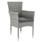 Conjunto de Mesa com 4 cadeiras Rattan Davos Naterial Cinza